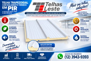 Telhas Leste Telha Trapezoidal Com Isolamento em PIR Cor Branca Termoacústica Sanduíche PIR em São José dos Campos Guarulhos Bertioga Mogi das Cruzes Ubatuba Sumaré Jacareí São Paulo Capital SP Preço..
